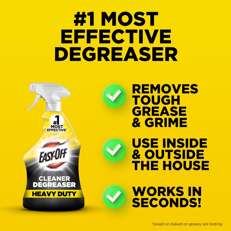 Easy-Off Heavy Duty Degreaser Cleaner Spray, 32 Ounce (Pack of