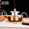 PARACITY Glass Teapot Stovetop 20 OZ/600ml, Tea pot with Removable