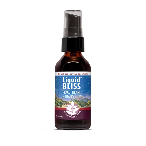 WishGarden Herbs - Liquid Bliss, Organic Herbal Tincture, Heart-Warming Peace and Tranquility Supplement (2 Ounce Pump)