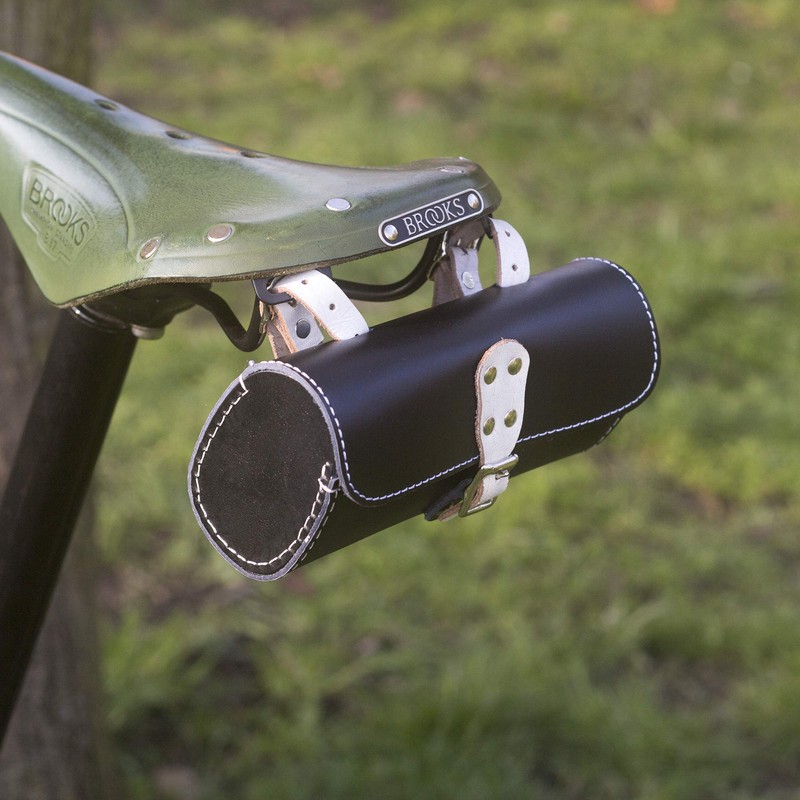 Leather Tool Bag Bike Saddle Bag Handcrafted Bike Bag BLACK