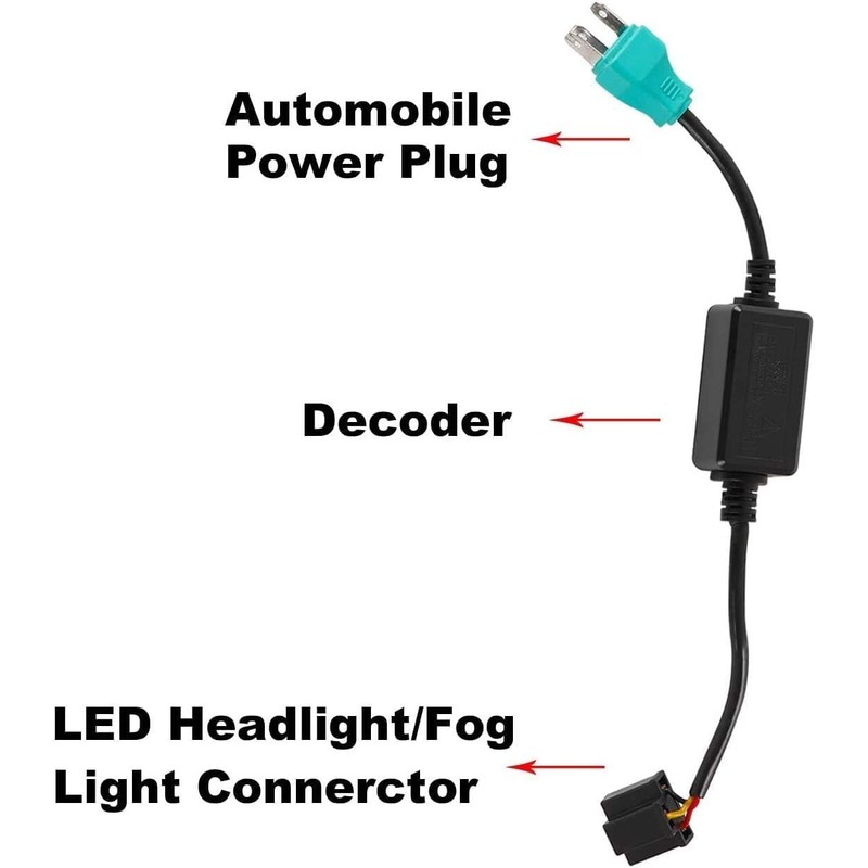 YEEGO DIRECT H4 HB2 9003 LED Headlight Decoder Anti-Flicker Harness