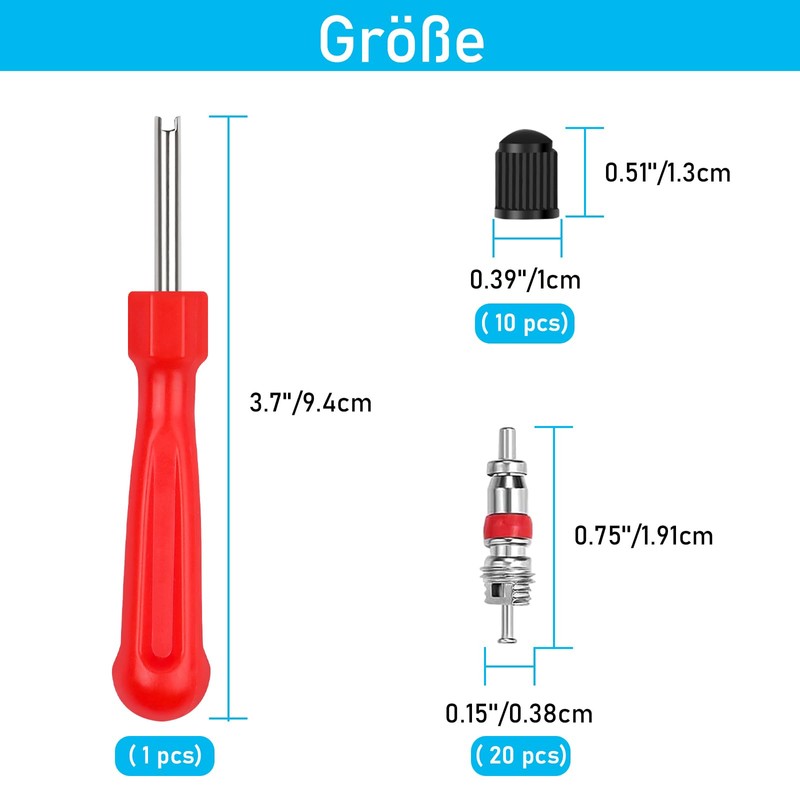 Yeepeo 31 Piece Tyre Valve Tool Set, Car Valve Key