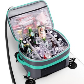 Super Capacity Paddle Board Cooler, 25L Waterproof Stand Up Paddleboard Cooler Bag Fits 40 Cans, Kayak Coolers with Transparent PVC Top Layer, Sup Accessories with Adjustable Strap for Paddleboarding