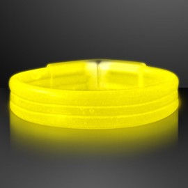 FlashingBlinkyLights Thick Yellow Glow Bracelets (Tube of 25) Glow in Dark Bangle Bracelets