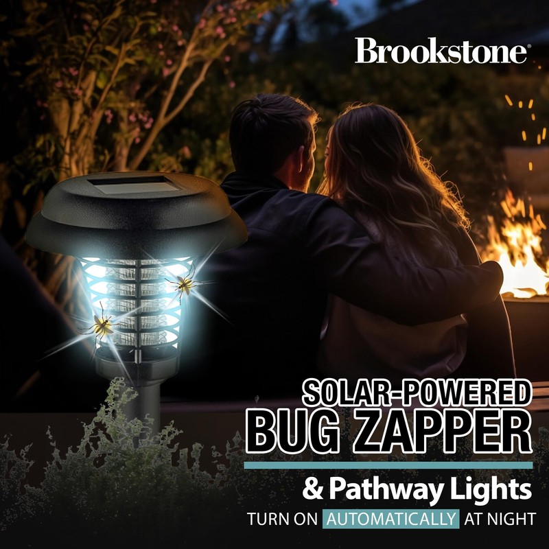 Brookstone Solar-Powered Bug Zapper and Pathway Light 2 Pack -