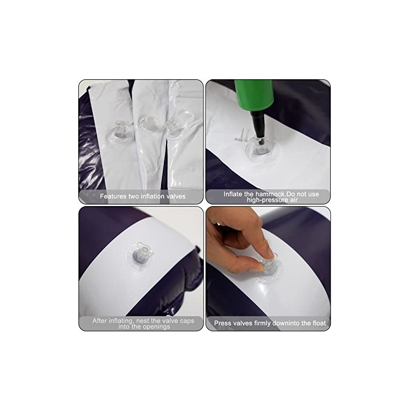 Juego de 2 colchonetas para piscina, flotador e inclinable, 4