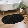 YNXTYB Bathroom Rug Mat Abstract Black Leopard Oval Bath Mat