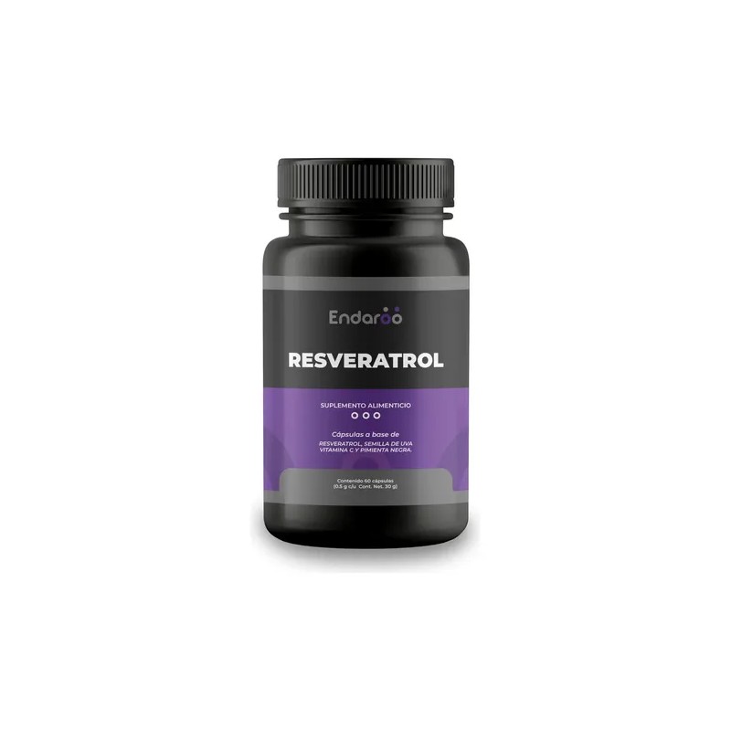 Resveratrol Endaroo Suplemento Antioxidante Cápsulas Pimienta Negra