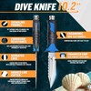 DRAGON RIOT Scuba Diving Knife with Leg Straps & Sheath