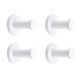 NELXULAS Classic White Stainless Steel Single Super Heavy Duty Wall Mount Hook, Coat Hanger, Bath Towel Hooks (2" , 4 PCS)