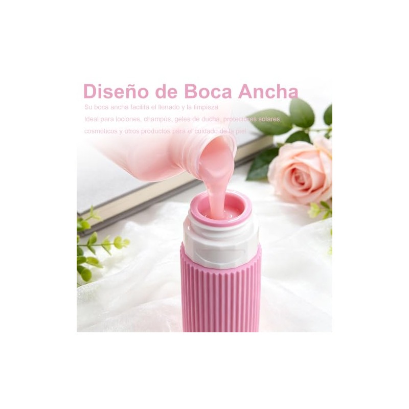 4 Pcs Botellas de Viaje de Silicona, Accesorio Portátil de