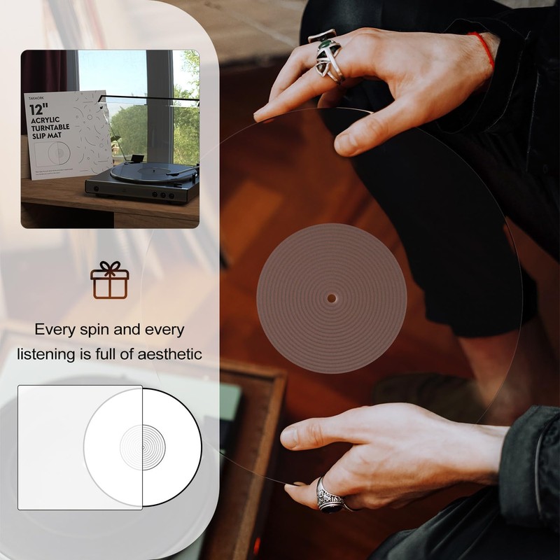 Turntable Mat, Vinyl Record Slip Mat, Acrylic Turntable Plate, Vinyl