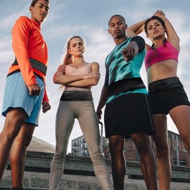 Running Belt for Phone,Double Sided Belt Phone Holder - Waterproof Elastic Sports Waist Belt Running Bag Runner Pouch Double Color Anti-Slip