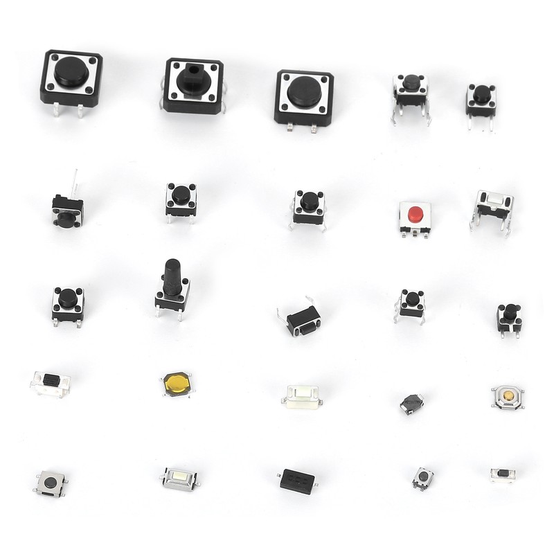 Tactile Push Button Switches 25 Values 12V 50mA Micro Momentary