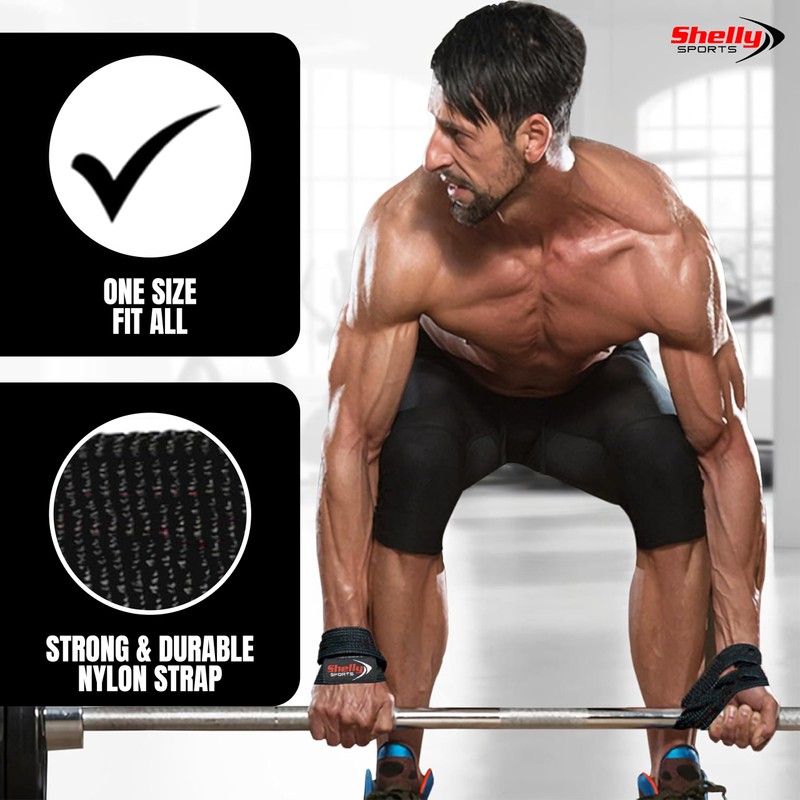 Shelly Weight Lifting Straps Figure 8 with Padded Cuff Wrist