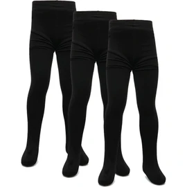 A2Z 4 Kids Girls Fleece Lined Thermal Tights Pack Of 3 Cosy Winter - Thermal Tights Black 3 Pack 7-8