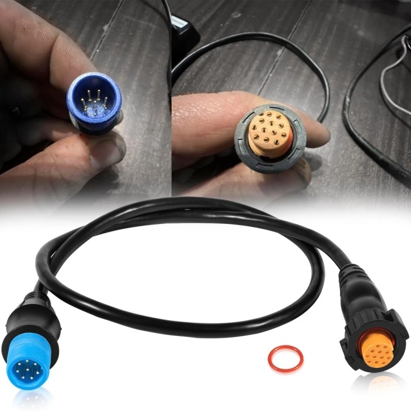 For Garmin 8-Pin Xdcr to 12-Pin Sounder Adapter Cable Fits