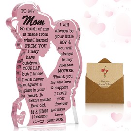 UICCVOKK Mom Gifts from Daughter,Mother's Day Gifts Mom Birthday Ideas Gift Cool Christmas Mom Gift, Acrylic Plaque Sign Best Mom Ever Gifts for New Mom Single Mom