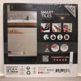 Smart Tiles SM1188 8.95" W X 8.97" L Gray Glazed Vinyl Adhesive Wall Tile 4 pc