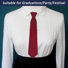 Mantieqingway Ties for Women, Pre-tied Adjustable Girls/Boys Neckties for Uniforms, School, JK/JC Cosplay, T-shirt Accessory (Pre-tie Red)