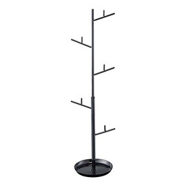 Yamazaki 6986 Branch Jewellery Stand, Black, Steel, Minimalist 10.5 x 9 x 33~40 cm