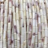 ABCGEMS North American Snowy-White Wampum Shell Beads with Minimal Lavender