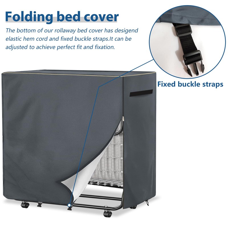 Alickwang Rollaway Bed Storage Cover,Heavy Duty Durable 600D Waterproof Dustproof