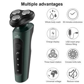 LinMei 4-in-1 Electric Beard Trimmer for Men, Low Noise, 60 Min Battery, Washable Cutter Head, USB Charging - Perfect for Grooming Facial Hair, Nose - Includes Sideburn Trimmer Nose Hair Trimmer