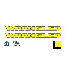 Decal Mods Wrangler Hood Graphic Vinyl Decal fits Jeep Wrangler JK/JL/JT (2007-2024) Yellow w/Black Outline FYBO (Set of 2) | FJ4Y7