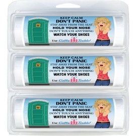 Premium Travel-Size Mini Toilet Paper Rolls | Convenient Plastic Dispenser | Toilet, Porta Potty & Outhouse Humor (3-Pack) (005 Keep Calm Porta Potty - Blonde)