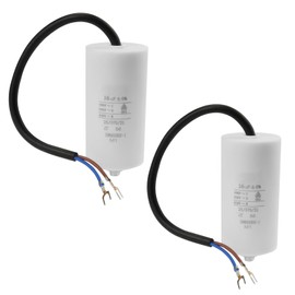 Start-up Capacitor 16µF 450V Work Capacitor Cable M8 with 20 cm Connection Cable and Cable Lugs Starting Capacitor Engine Start Capacitor 16uF 88 x 38 mm Pack of 2