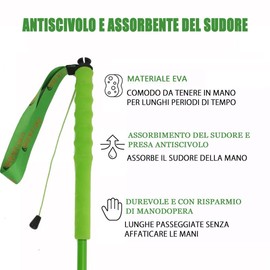 OKHEALING High-Strength Carbon Fibre Trekking Poles, 1 Pair, Foldable into 5 Pieces, Lightweight and Strong, Joint Protection, Suitable for Hiking, Trekking and Mountaineering (Green, 110)