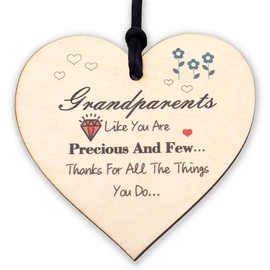 HONZEE Gifts for Grandparents Like You Are Precious And Few Thank You For All The Things You Do Wooden Hanging Plaque Sign Love Sign Grandad Nan Grandma Gift Wood Plaques