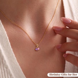 Btysun July Birthday Gifts for Women, Ruby Necklaces for Women Adjustable Birthstone Necklace Stocking Stuffers for Her Mom Sister Birthday Gifts Anniversary Christmas Jewelry