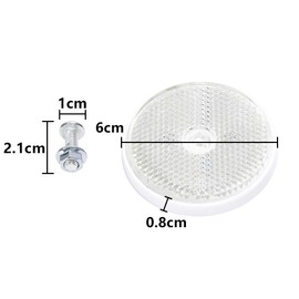 TAEUYYM 10 x Pendant White Round Cat's Eye Reflector, Pendant Round Rear Reflector, Cat's Eye Reflector, Screw Mounting, Cat's Eye Reflector, for Trailers, Caravans, Trucks, Tractors Reflector (White)