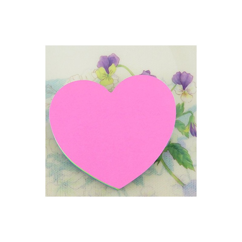 Rainbow Love Heart-Shaped Sticky Note Cube Super Sticky Removable Notes