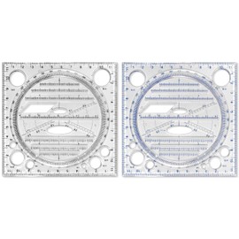 HAIKING Multifunctional Ruler, 2 PCS Multipurpose Measuring Ruler for Studying, Designing Supplies (Black & Blue)