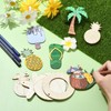 KitBeads 30 Stück 12 Stile Sommer Holzornamente Hawaiianische Ozean Holzausschnitte