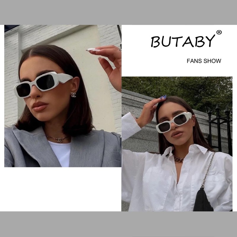 BUTABY - anteojos de sol rectangulares de moda para mujeres