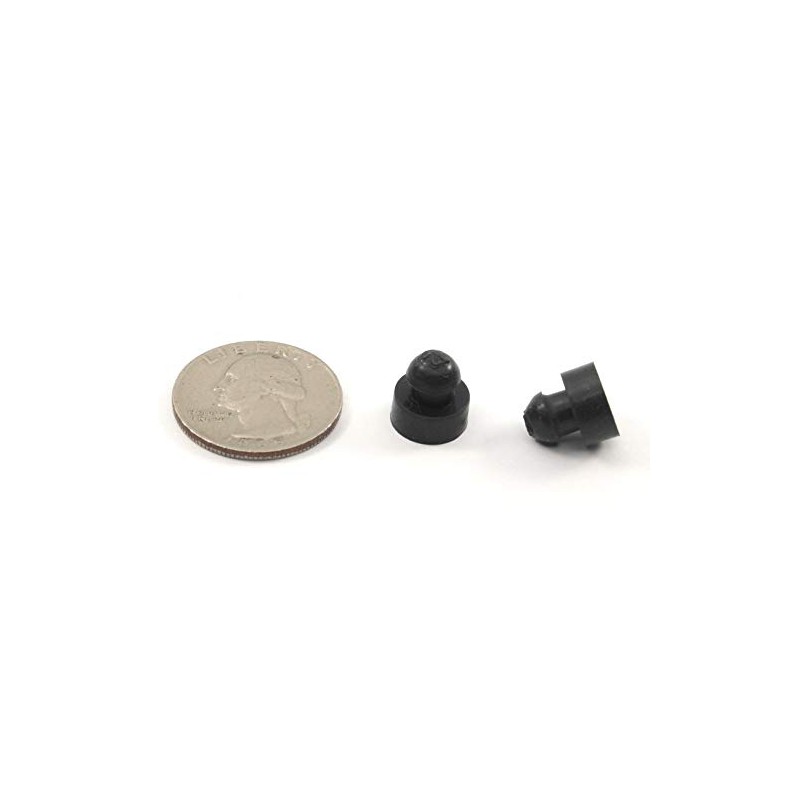 Pkg of 4 - Black Medium-Hard Flexible Plastic Push in