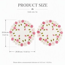 2Pack Round Lace Doilies Tablecloth,flower Embroidered Placemats