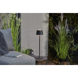 Northpoint 3in1 LED Tischlampe Flaschenleuchte max. 45cm hoch mit 3000mAh Akku 200lm warmweiß und RGB stufenlos dimmbar für Innen und Außen schwarz