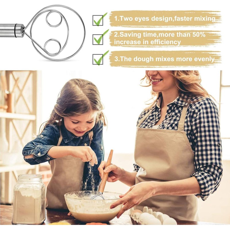 Batidor de masa danés acero inoxidable 304 grado alimenticio batidora