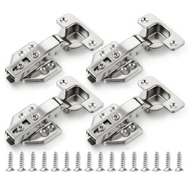 Bisagras para gabinete de cierre suave de cocina, accesorios de hardware para gabinetes, armarios y estanterías, bisagras de puerta lenta hidráulicas silenciosas, 4 piezas, plateado