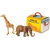 Realistic Safari Animals Playset with Soft Playmat & Storage Box