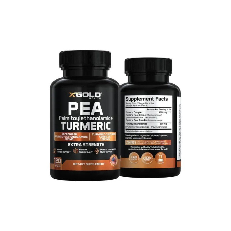 X Gold Health Palmitoiletanolamida 600mg + Curcuma 120 Caps