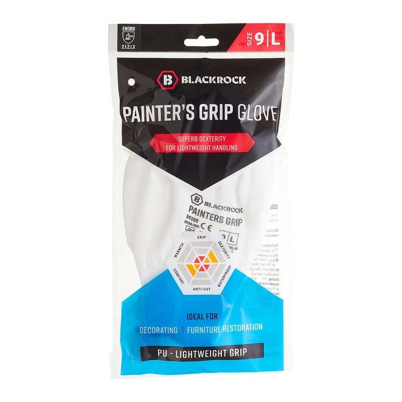 Blackrock Lightweight Painter's PU Grip Safety Work Gloves, Mens Womens