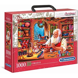 Clementoni - 39584 - Christmas Collection Santa - Works - Puzzle 1000 Teile, Weihnachtspuzzle Erwachsene, Geschicklichkeitsspiel für die ganze Familie, Erwachsenenpuzzle ab 10 Jahren, Mehrfarbig