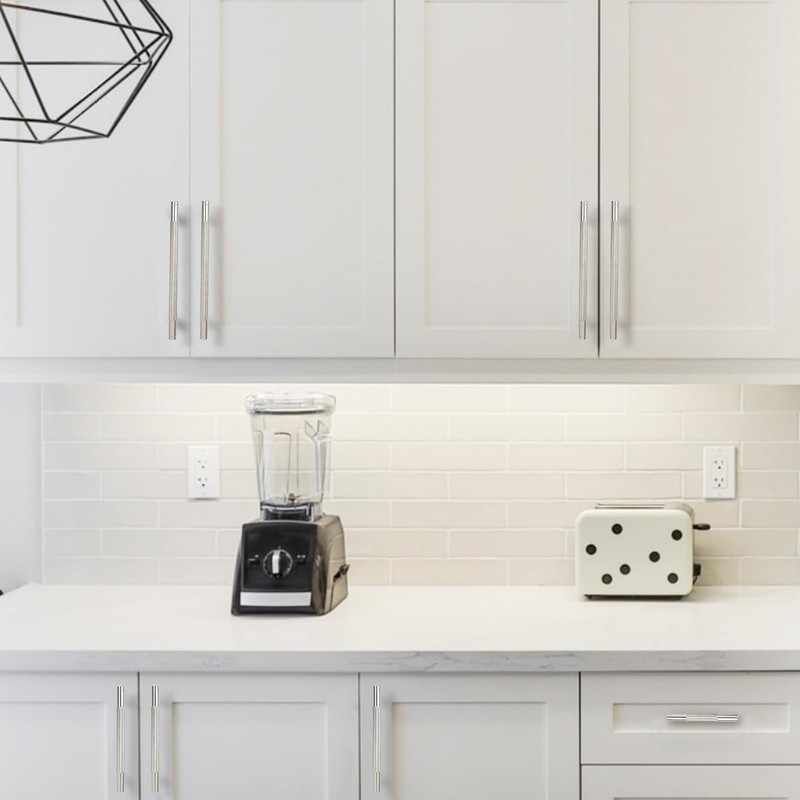 BUKOBYHE 10 Pack 7.5Inch Brushed Satin Nickel Kitchen Cabinet Handles