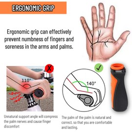 Mountain Bike Handlebar Grips, Ergonomic Anti-Slip Cycling Handle Grips Rubber Hand Grip with Lock for Road Bike MTB Foldable Bicycle
